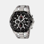 Edifice Men Quartz Black Dial Chronograph Stainless Steel Watch ED369