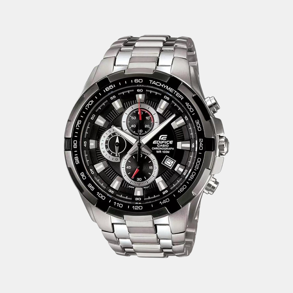 Edifice Men Quartz Black Dial Chronograph Stainless Steel Watch ED369