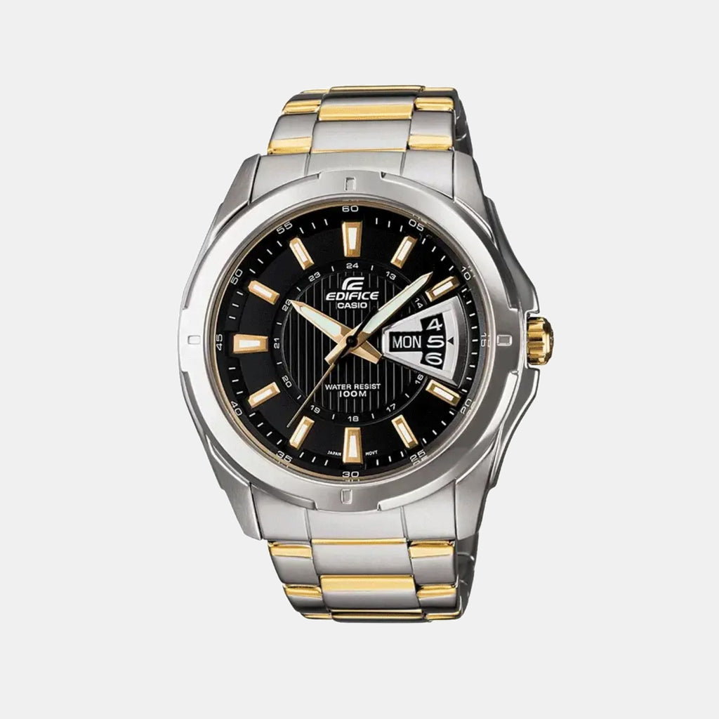 Edifice Men Quartz Black Dial Analog Stainless Steel Watch ED383