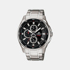 Edifice Men Quartz Black Dial Chronograph Stainless Steel Watch ED420