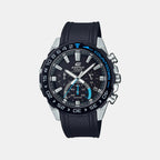 Edifice Men Quartz Black Dial Chronograph Resin Watch ED477
