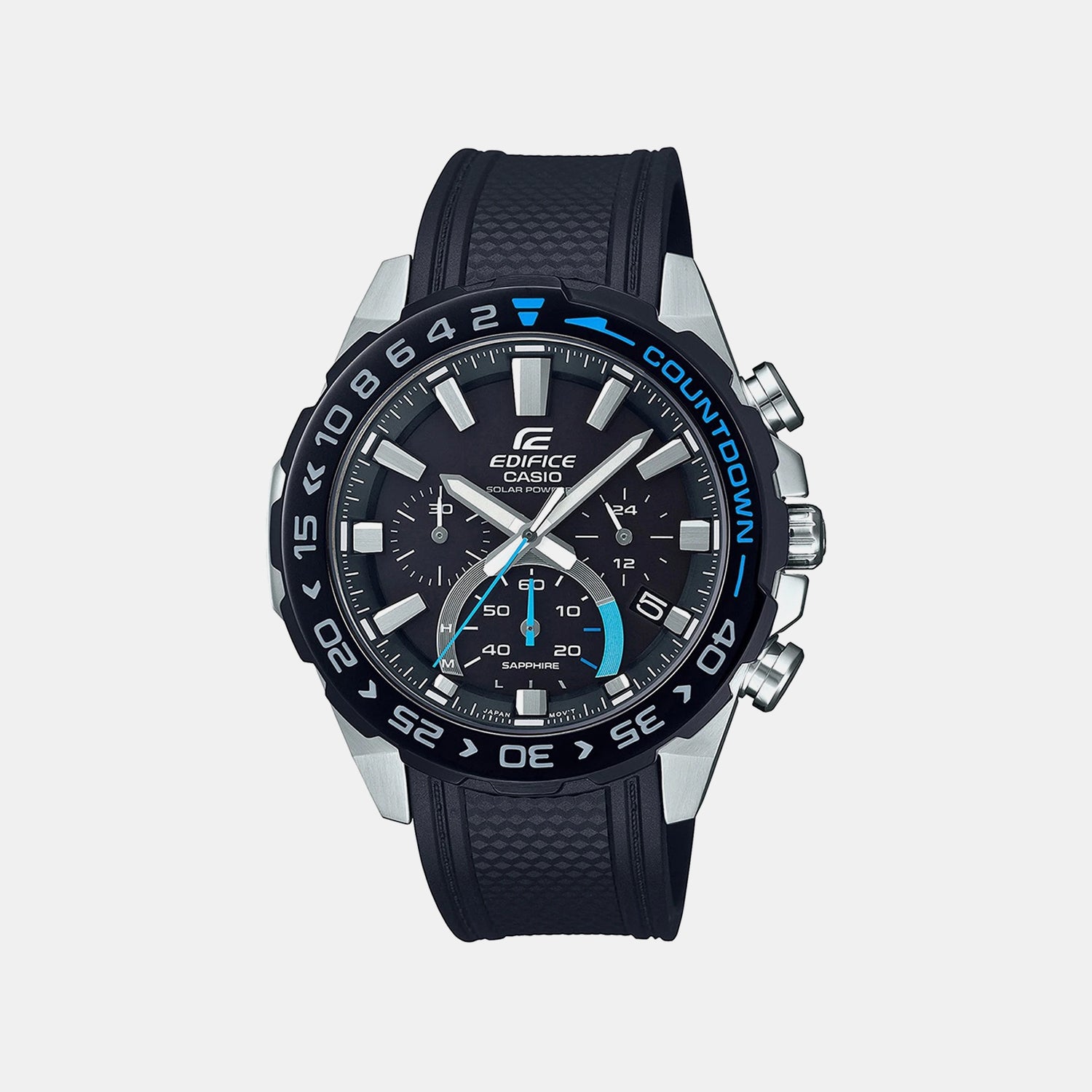 Edifice Men Quartz Black Dial Chronograph Resin Watch ED477