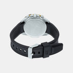 Edifice Men Quartz Black Dial Chronograph Leather Watch ED480