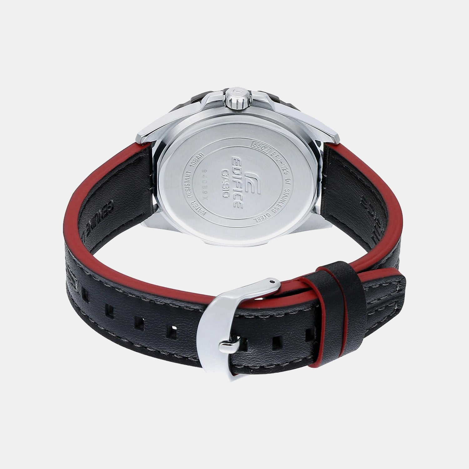 Edifice Men Quartz Black Dial Analog Leather Watch ED483