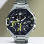 Edifice Men Quartz Black Dial Analog-Digital Stainless Steel Watch ED493