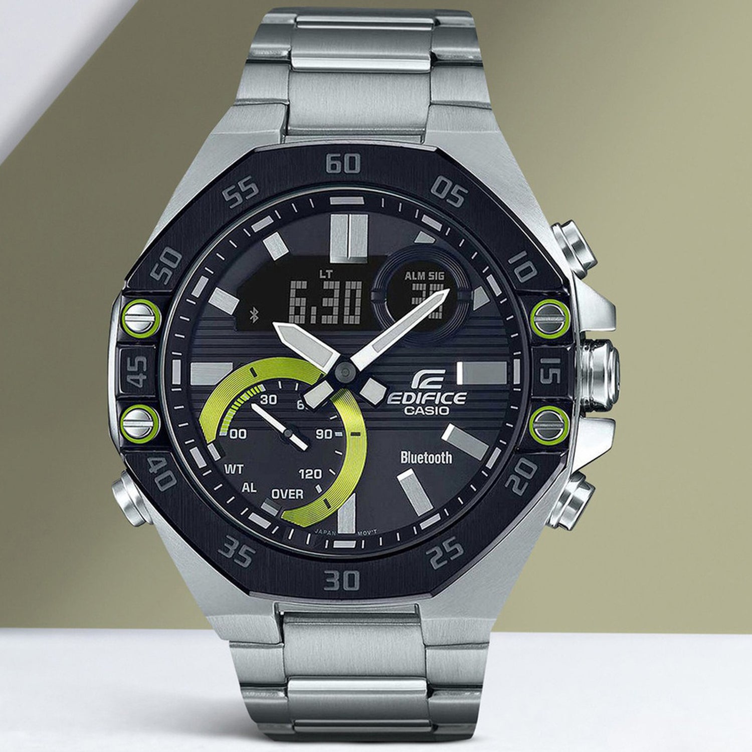 Edifice Men Quartz Black Dial Analog-Digital Stainless Steel Watch ED493