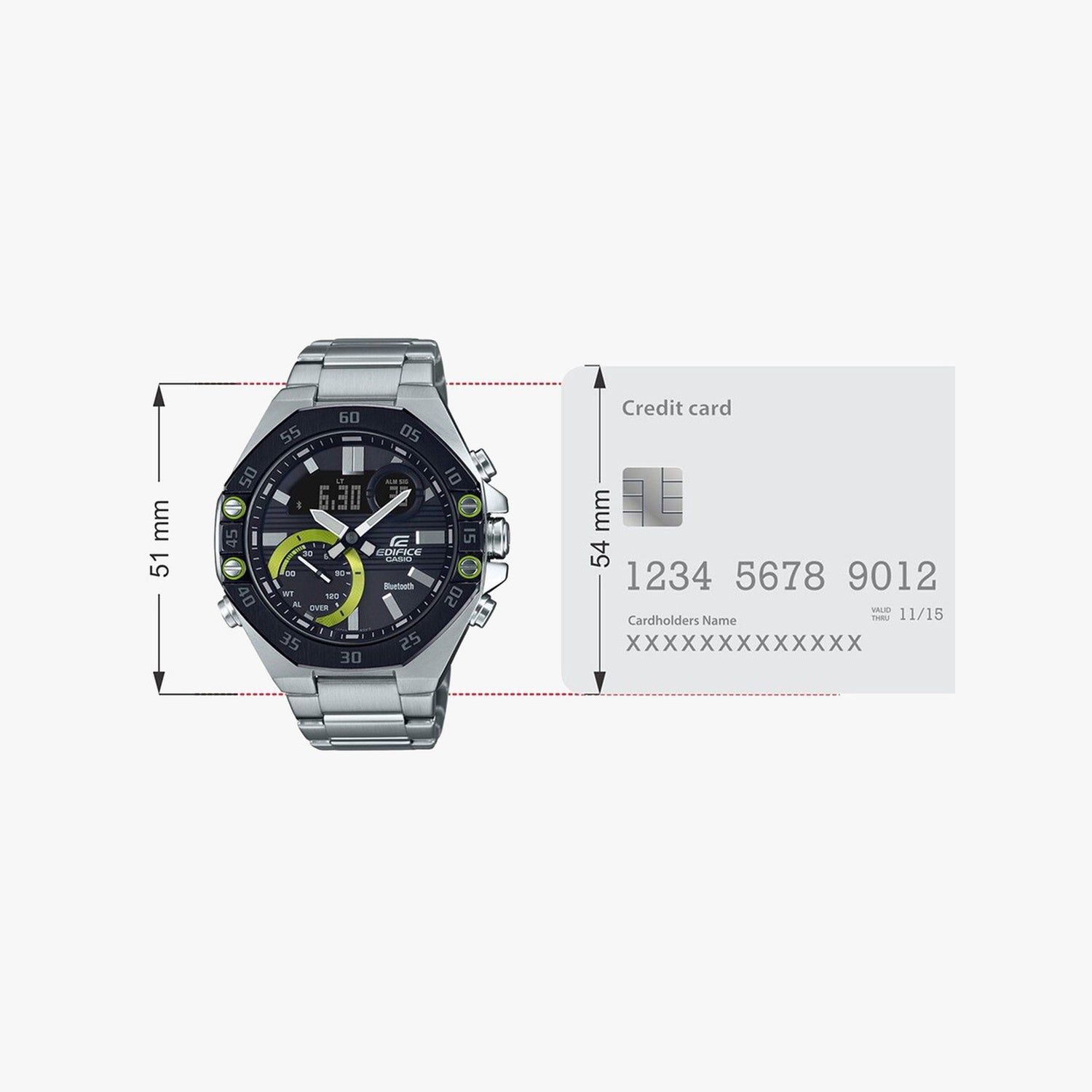 Edifice Men Quartz Black Dial Analog-Digital Stainless Steel Watch ED493