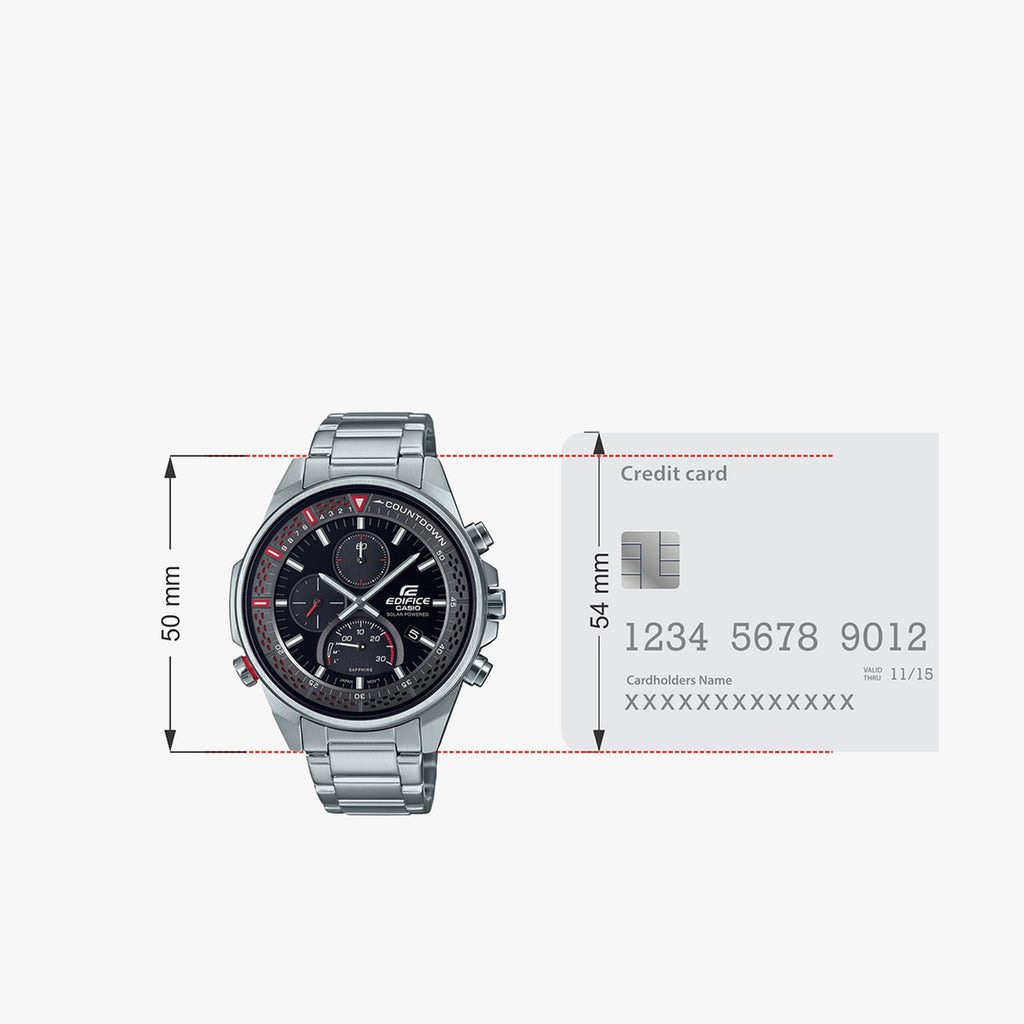 Edifice Men Quartz Black Dial Chronograph Stainless Steel Watch ED509