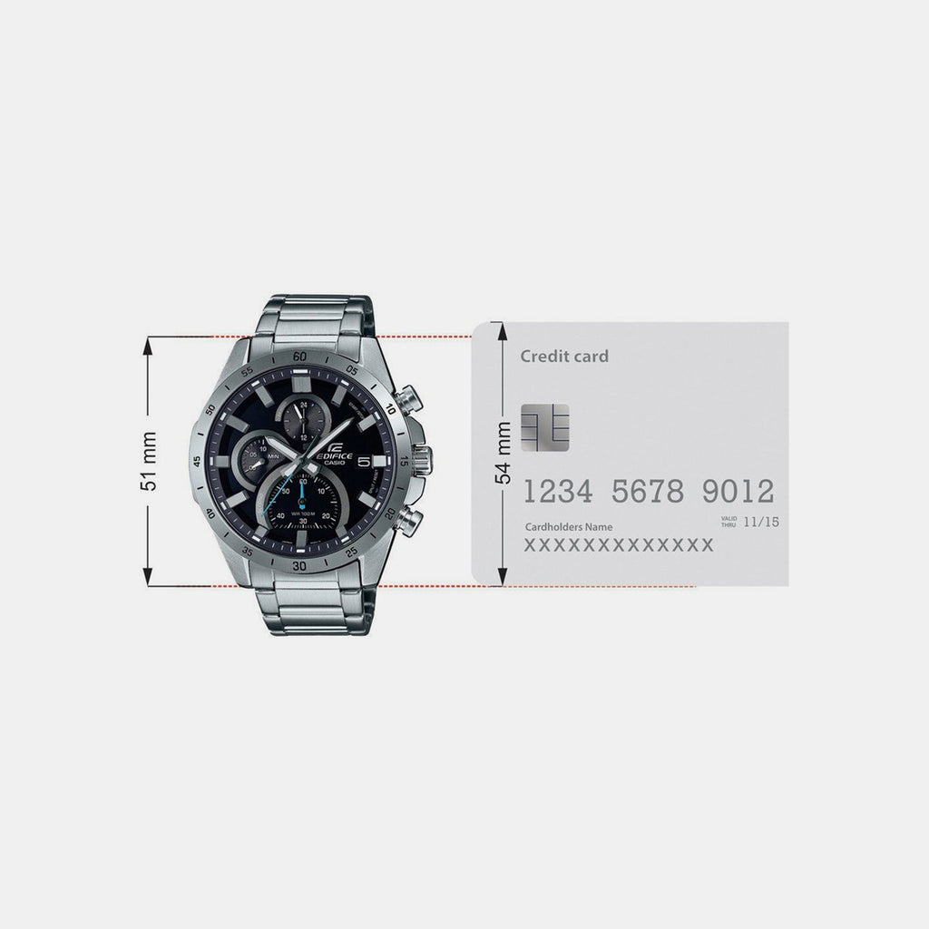 Edifice Men Quartz Black Dial Chronograph Stainless Steel Watch ED512