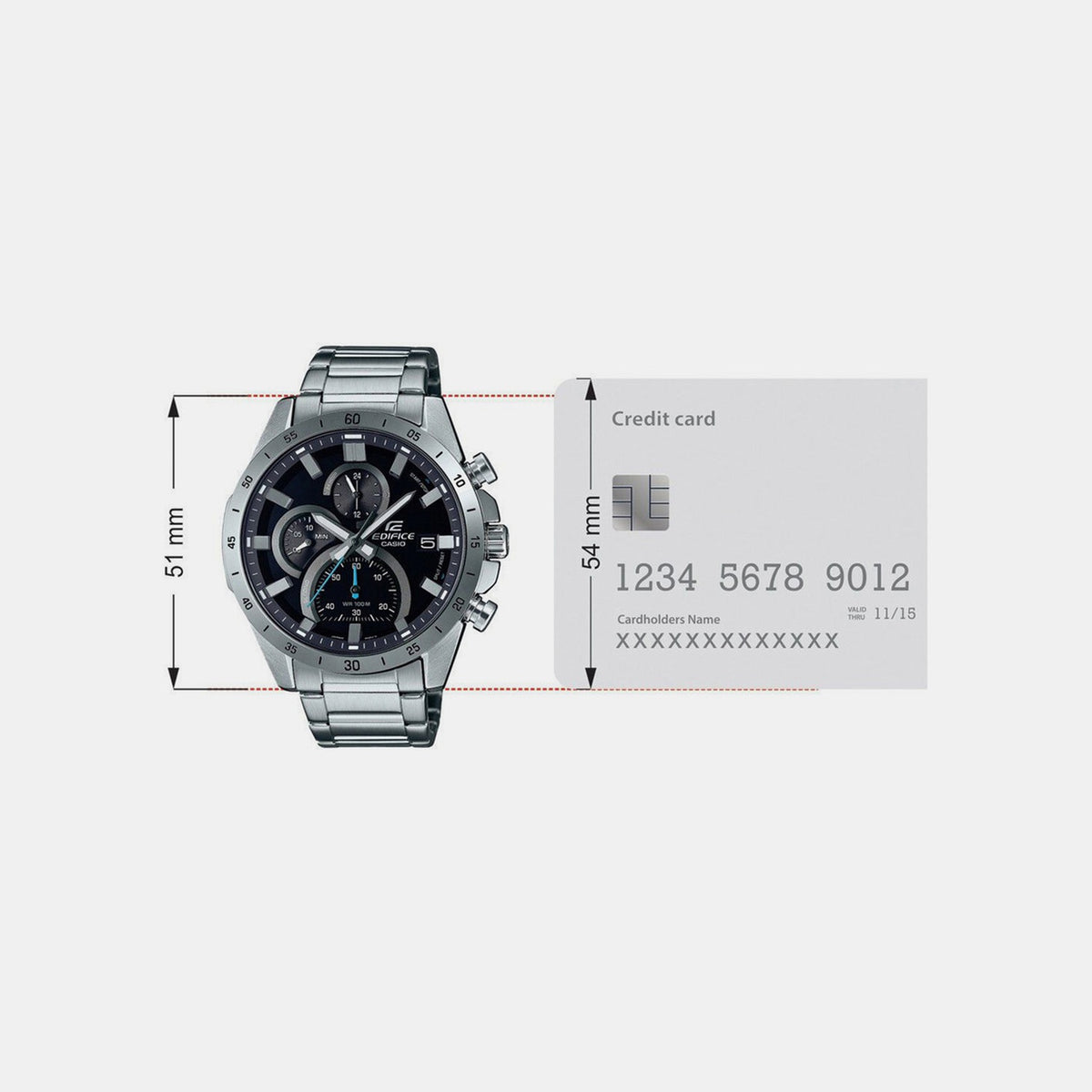 Edifice Men Quartz Black Dial Chronograph Stainless Steel Watch ED512