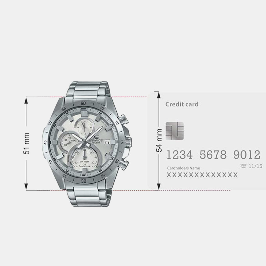 Edifice Men Quartz Silver Dial Chronograph Stainless Steel Watch ED516