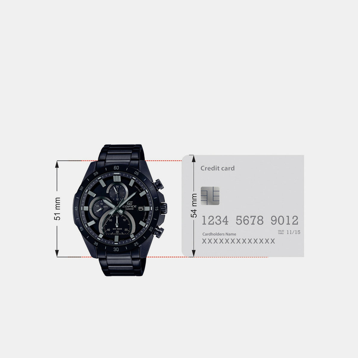 Edifice Men Quartz Black Dial Chronograph Stainless Steel Watch ED517