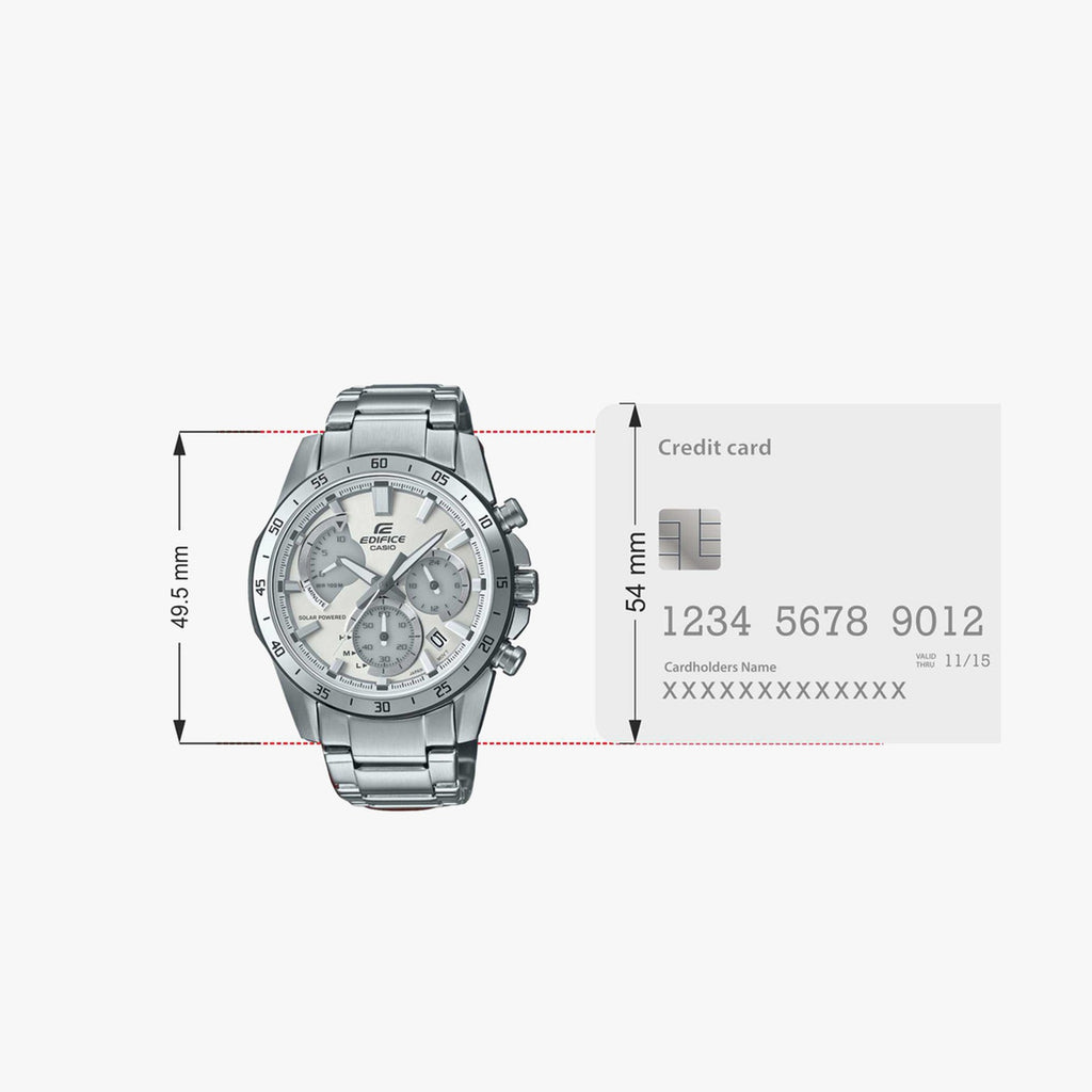 Edifice Men Quartz Silver Dial Chronograph Stainless Steel Watch ED528