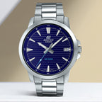 Edifice Men Quartz Blue Dial Analog Stainless Steel Watch ED536
