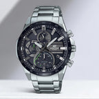 Edifice Men Quartz Black Dial Chronograph Stainless Steel Watch ED547