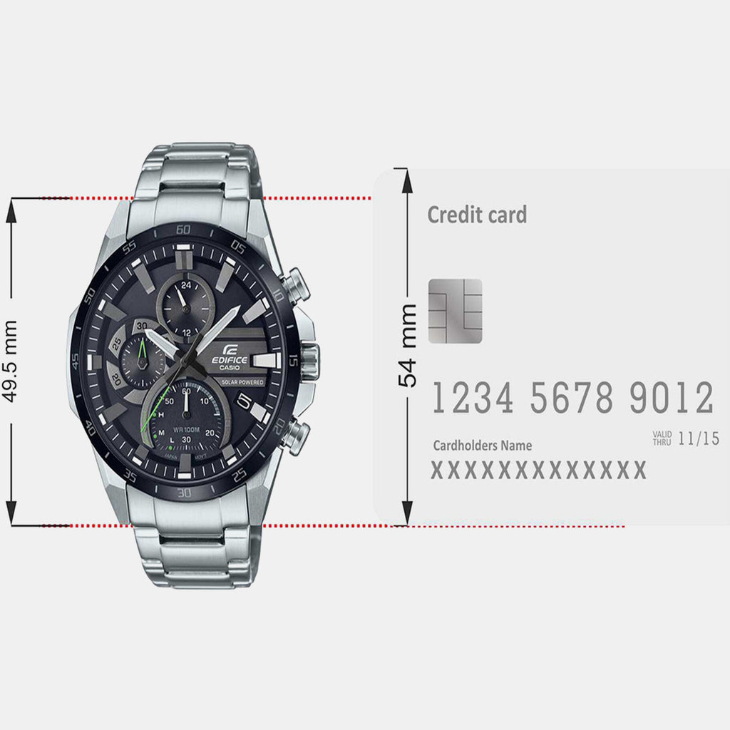 Edifice Men Quartz Black Dial Chronograph Stainless Steel Watch ED547