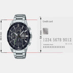 Edifice Men Quartz Black Dial Chronograph Stainless Steel Watch ED547