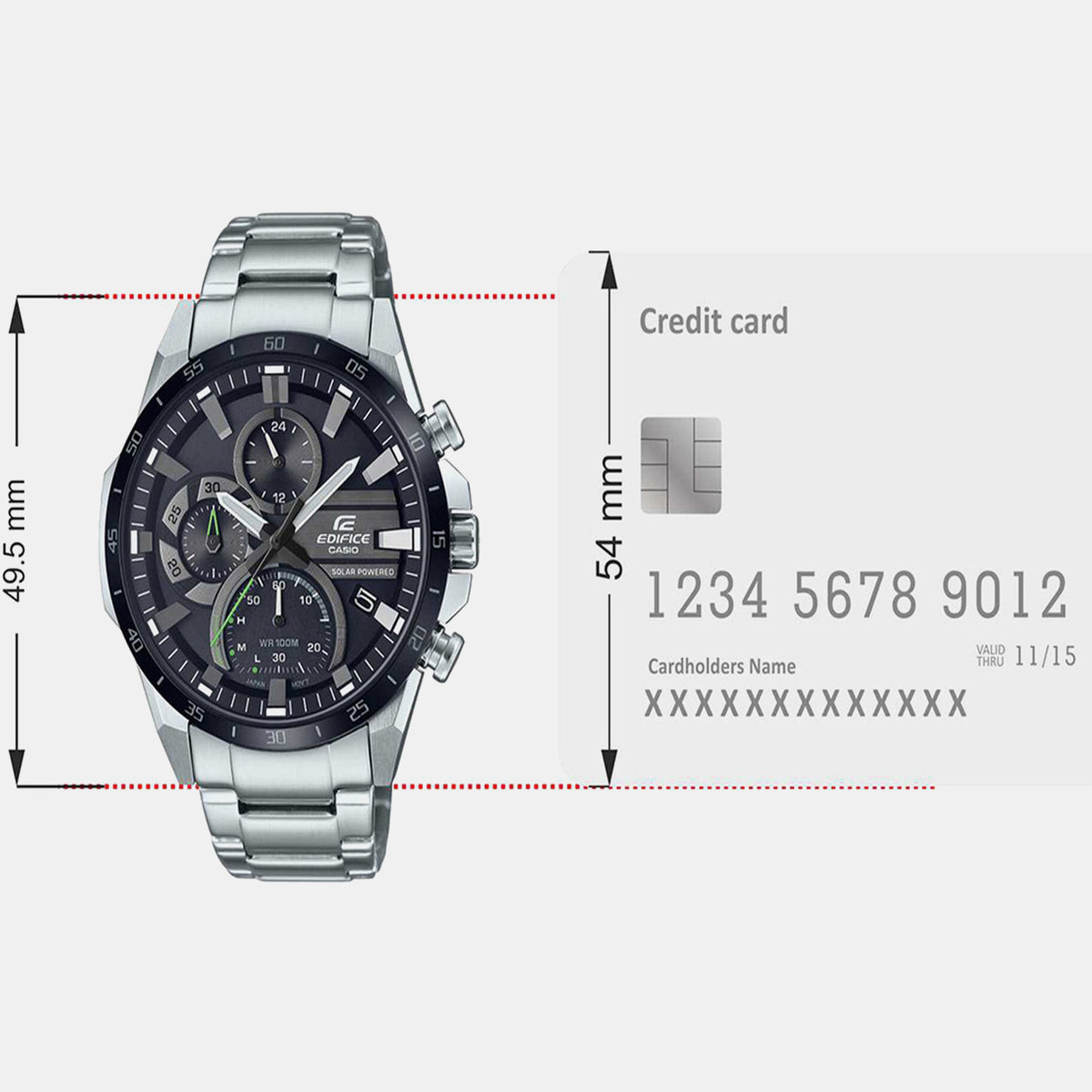 Edifice Men Quartz Black Dial Chronograph Stainless Steel Watch ED547