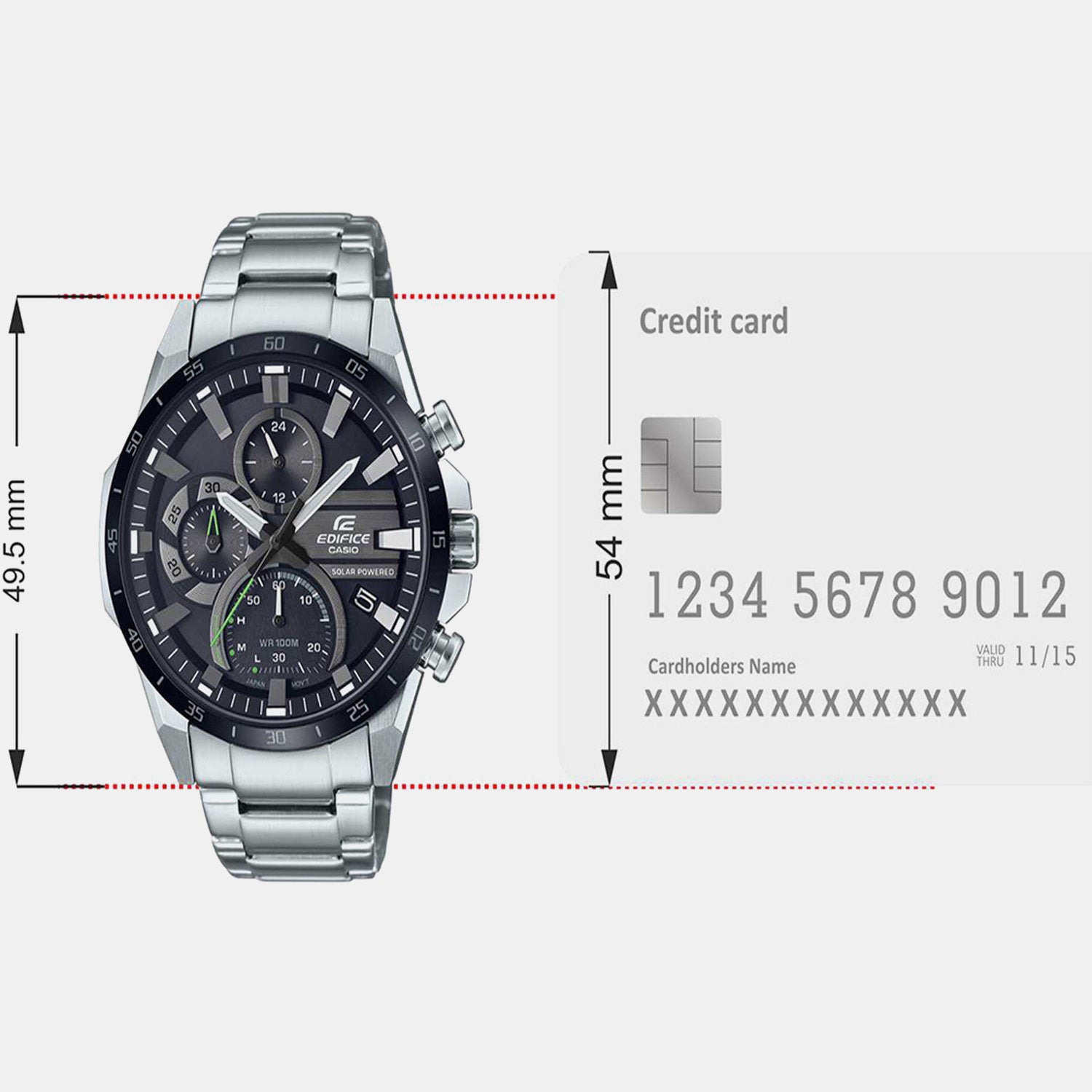 Edifice Men Quartz Black Dial Chronograph Stainless Steel Watch ED547