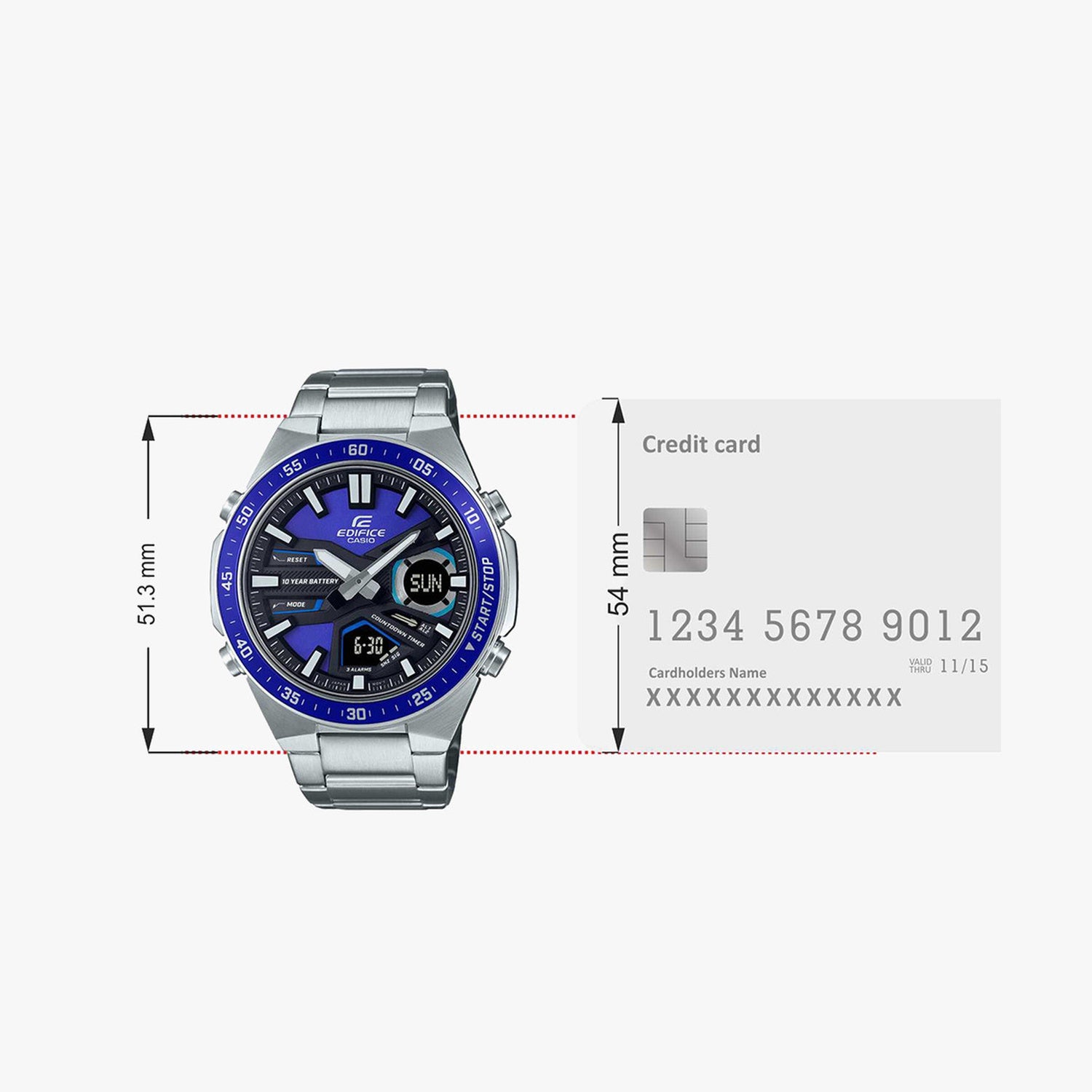 Edifice Men Quartz Blue Dial Chronograph Stainless Steel Watch ED552