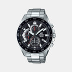 Edifice Men Quartz Black Dial Analog Stainless Steel Watch ED554