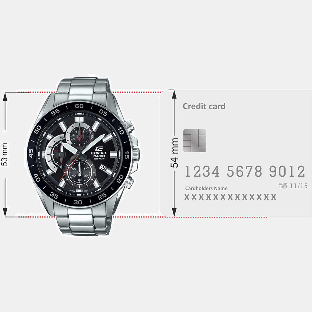 Edifice Men Quartz Black Dial Analog Stainless Steel Watch ED554