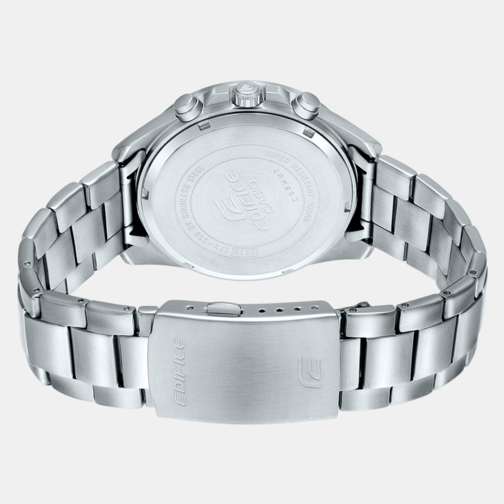 Edifice Men Quartz Black Dial Analog Stainless Steel Watch ED554