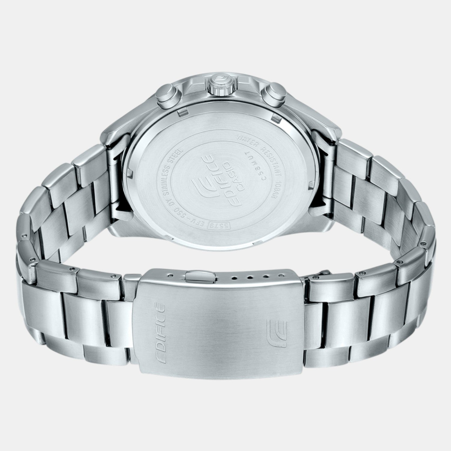 Edifice Men Quartz Black Dial Analog Stainless Steel Watch ED554