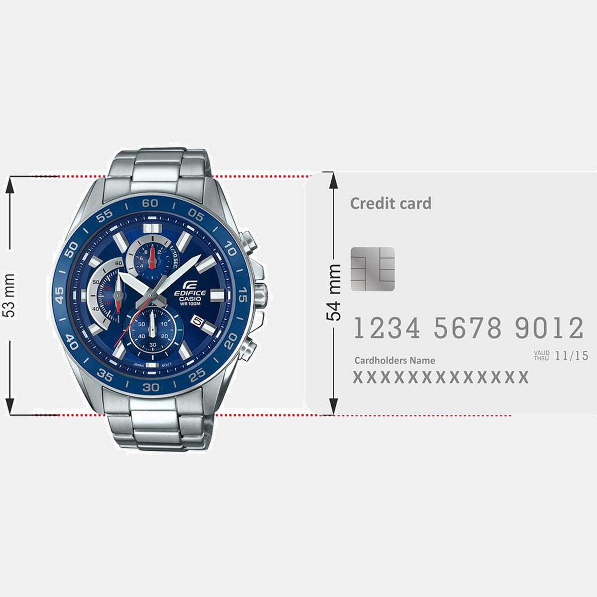 Edifice Men Quartz Blue Dial Analog Stainless Steel Watch ED555