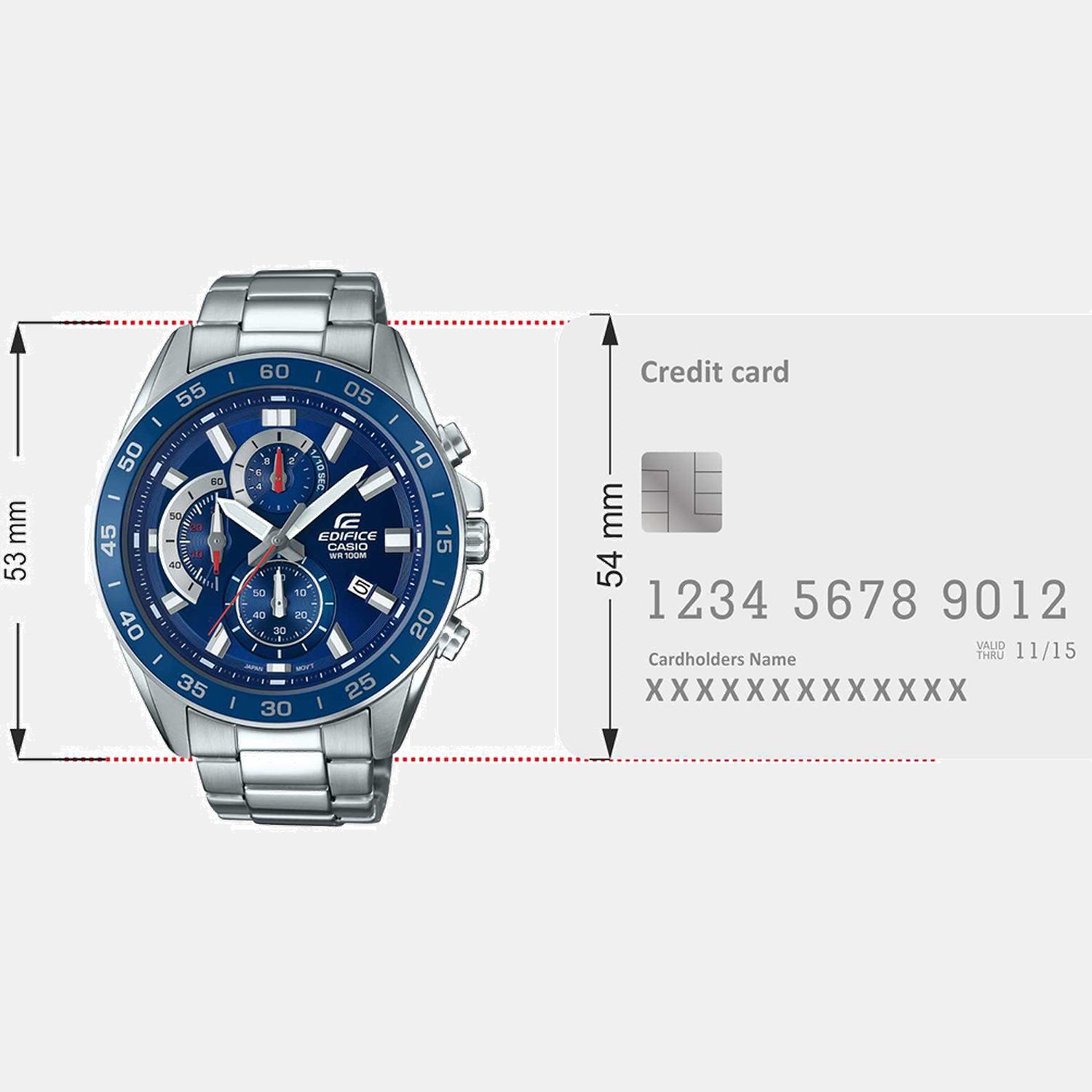 Edifice Men Quartz Blue Dial Analog Stainless Steel Watch ED555