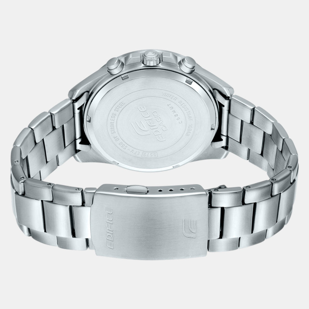 Edifice Men Quartz Blue Dial Analog Stainless Steel Watch ED555