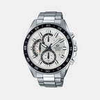 Edifice Men Quartz White Dial Chronograph Stainless Steel Watch ED556