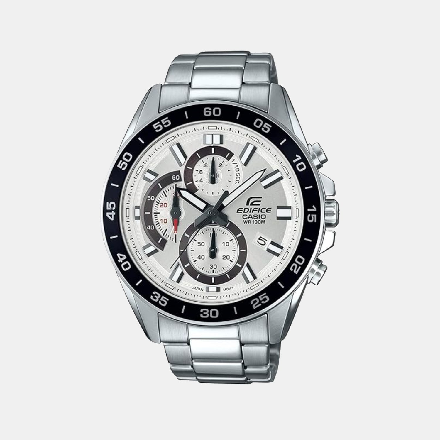 Edifice Men Quartz White Dial Chronograph Stainless Steel Watch ED556