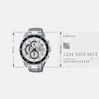 Edifice Men Quartz White Dial Chronograph Stainless Steel Watch ED556