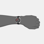 Edifice Men Quartz Black Dial Chronograph Leather Watch ED557