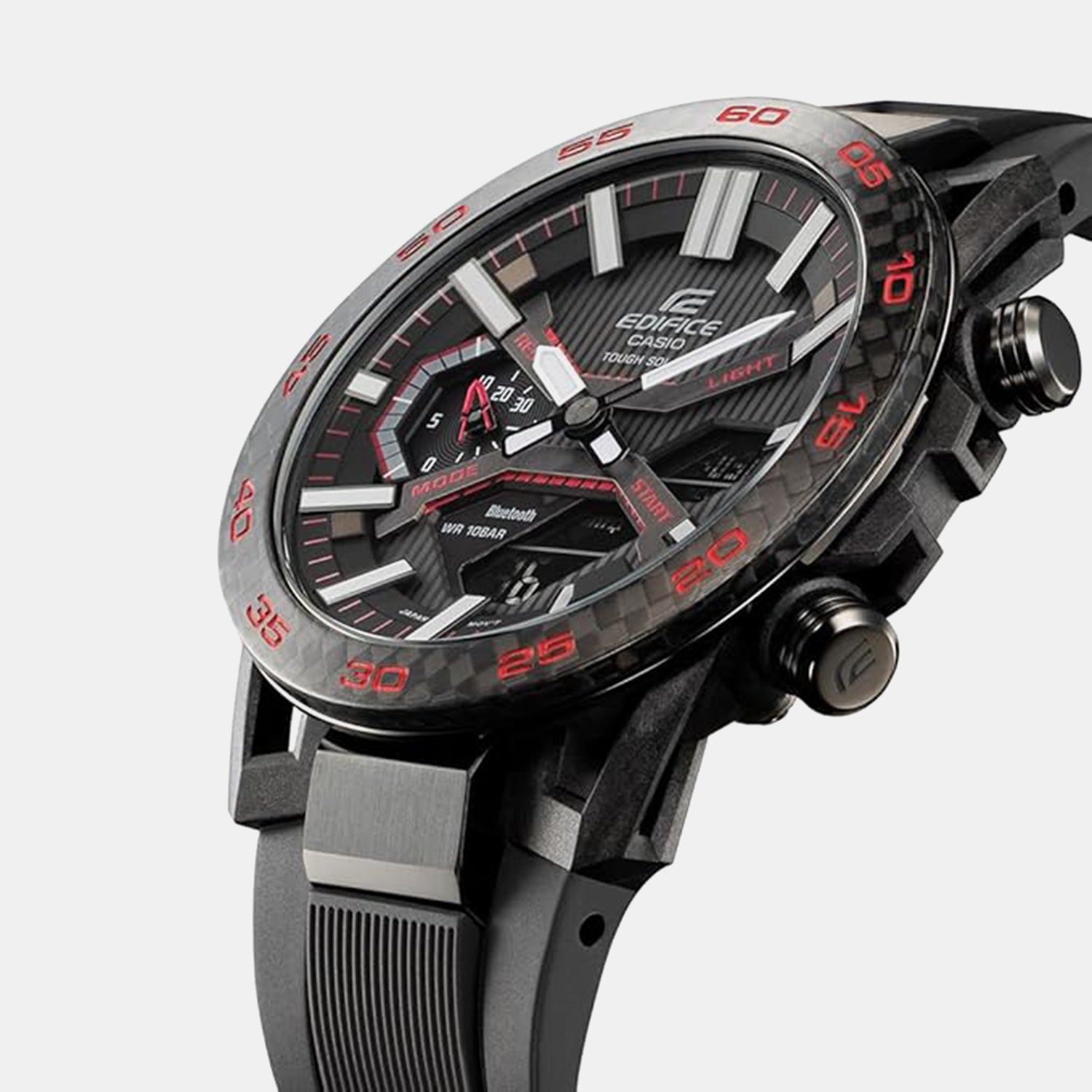 Edifice Men Quartz Black Dial Analog-Digital Resin Watch ED563