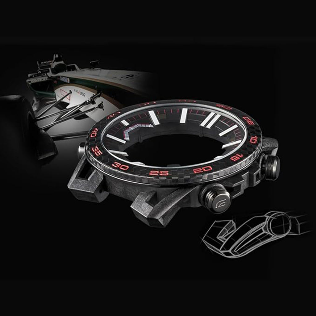 Edifice Men Quartz Black Dial Analog-Digital Resin Watch ED563