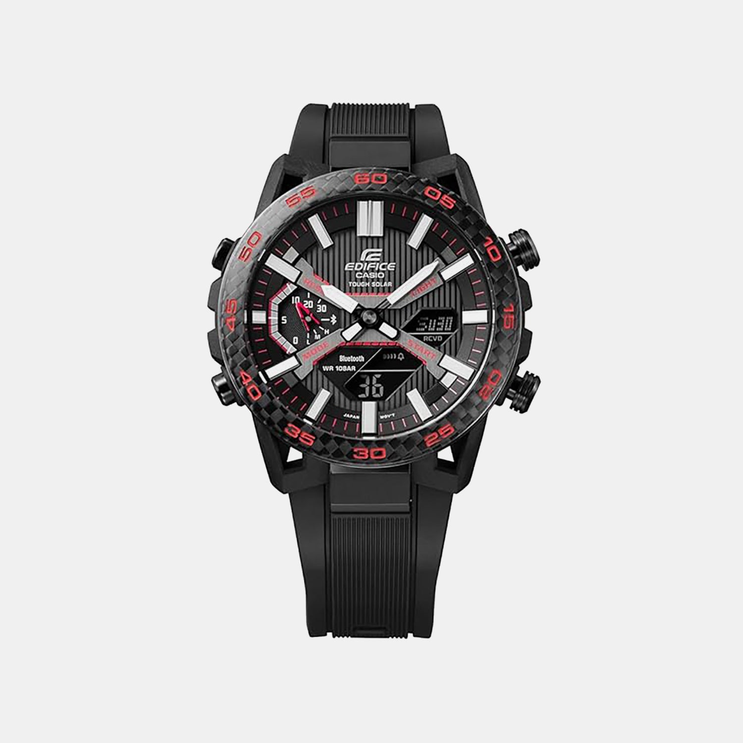 Edifice Men Quartz Black Dial Analog-Digital Resin Watch ED563