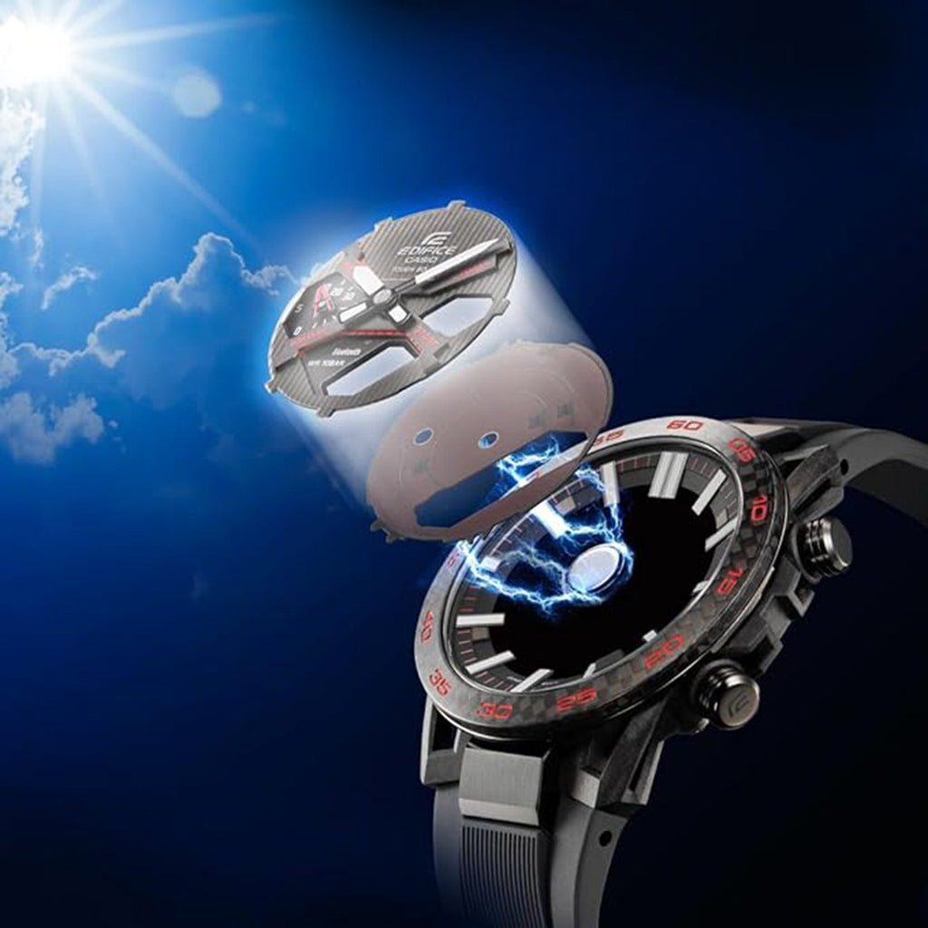 Edifice Men Quartz Black Dial Analog-Digital Resin Watch ED563