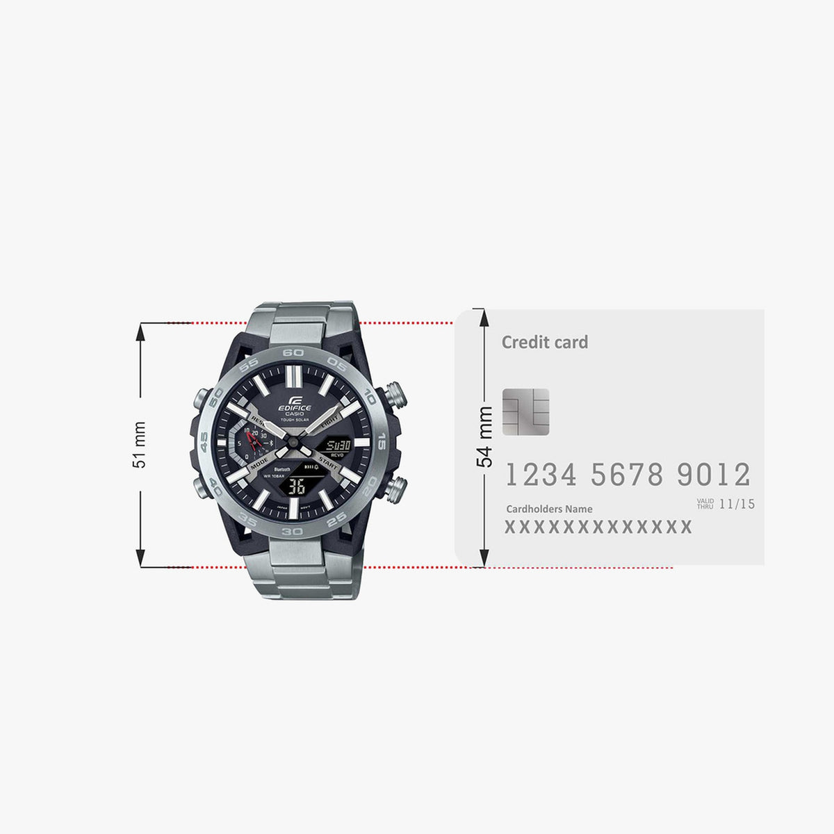 Edifice Men Quartz Black Dial Analog-Digital Stainless Steel Watch ED564