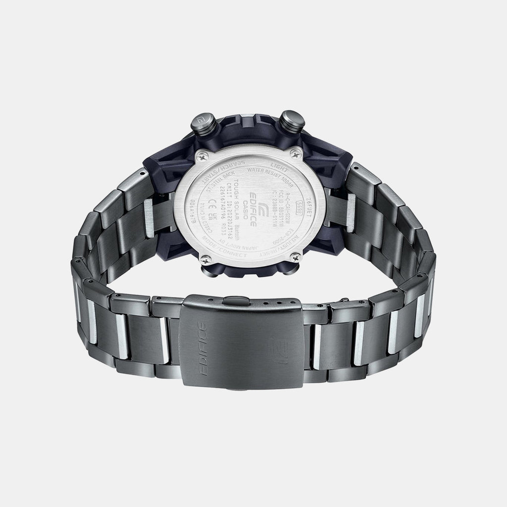 G-Shock Men Quartz Grey Dial Analog-Digital Stainless Steel Watch ED565