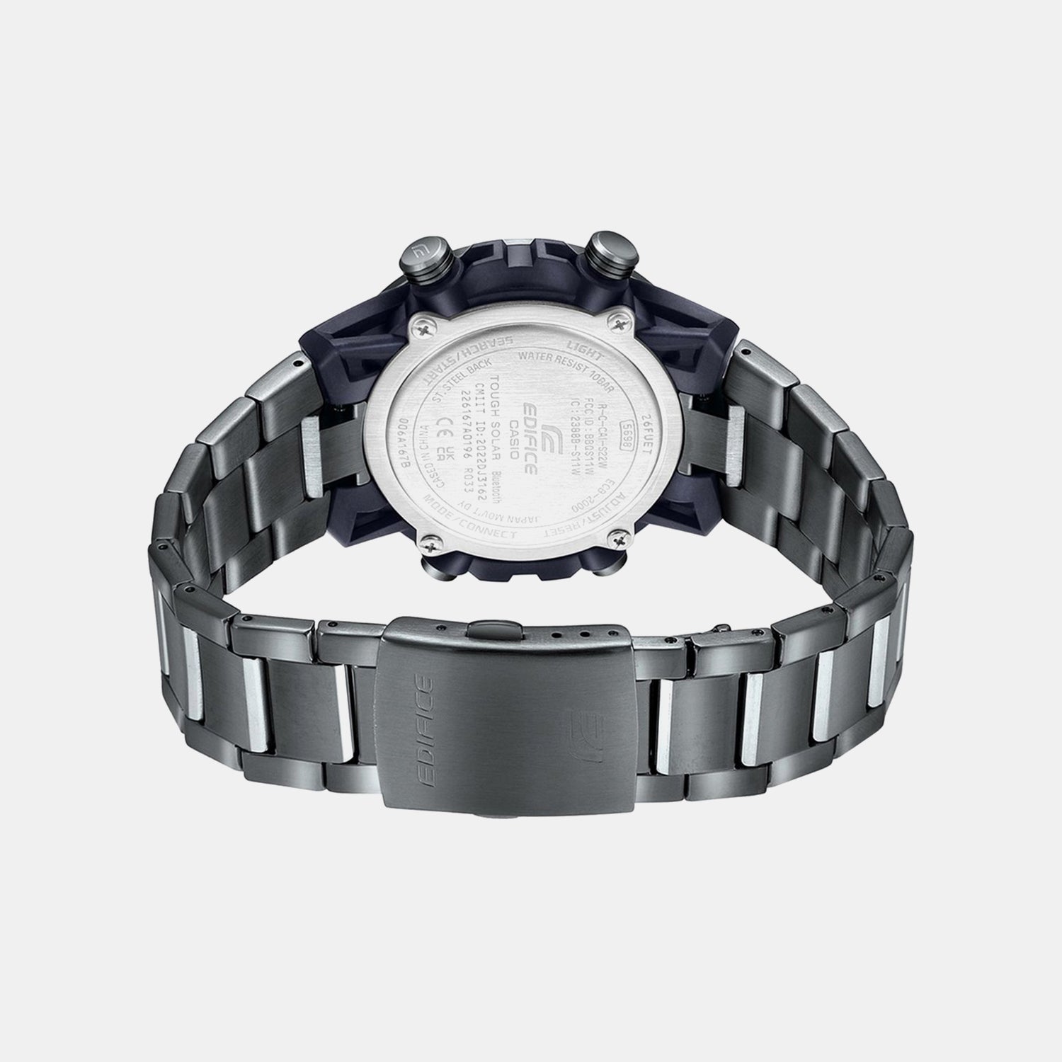 G-Shock Men Quartz Grey Dial Analog-Digital Stainless Steel Watch ED565