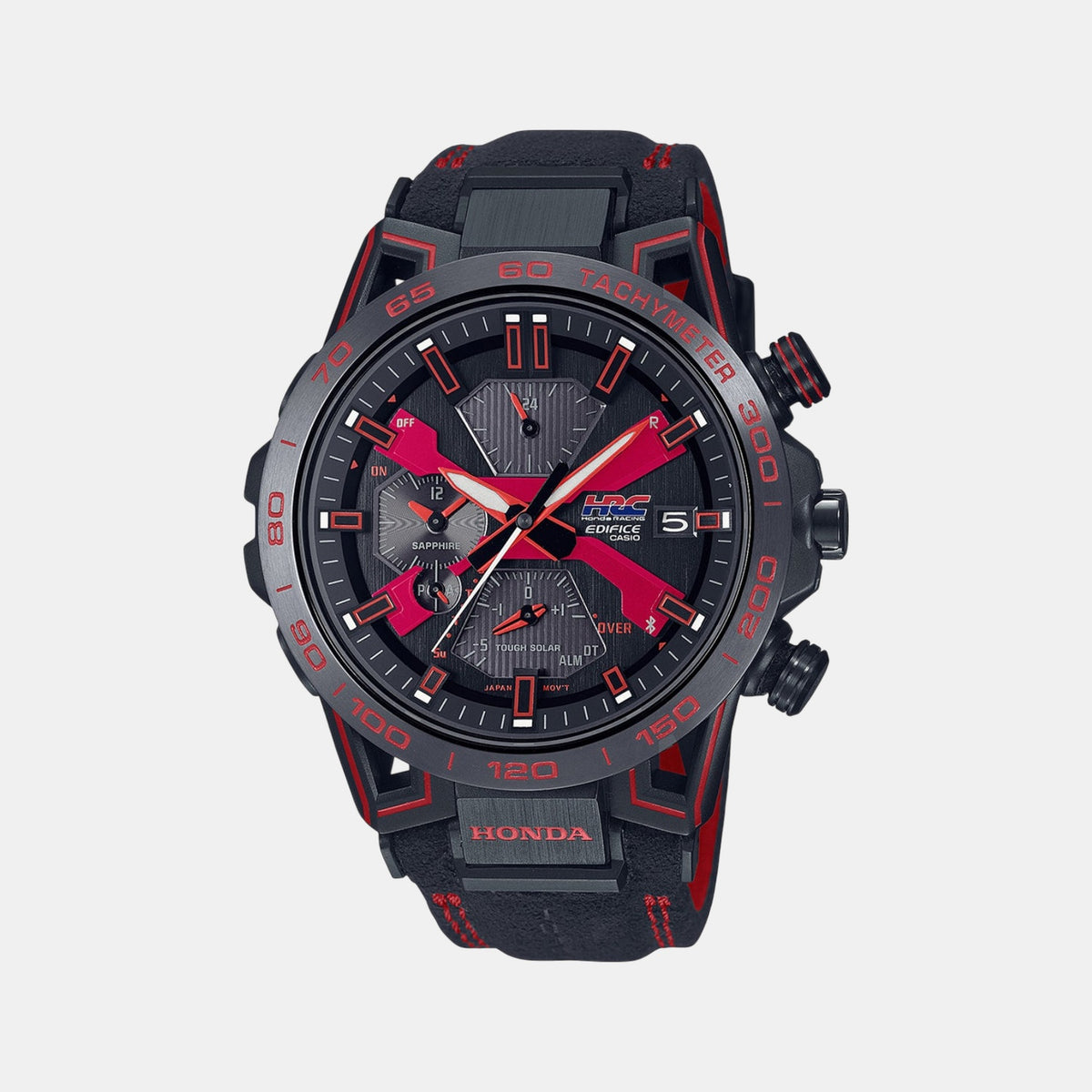 Edifice Men Quartz Black Dial Analog Leather Watch ED566