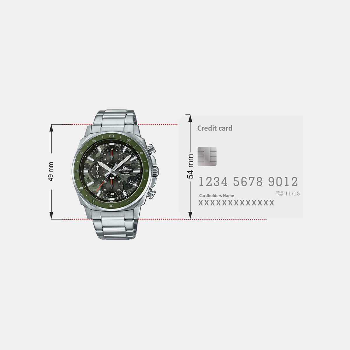 Edifice Men Quartz Green Dial Chronograph Stainless Steel Watch ED573