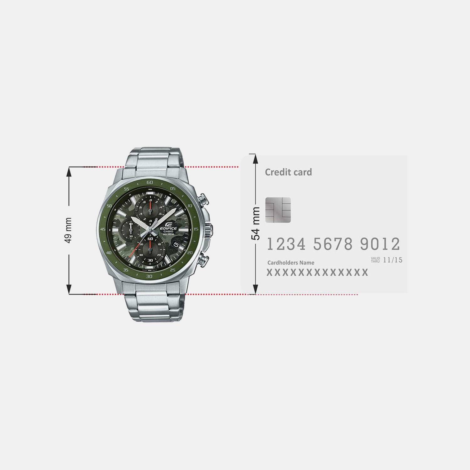 Edifice Men Quartz Green Dial Chronograph Stainless Steel Watch ED573