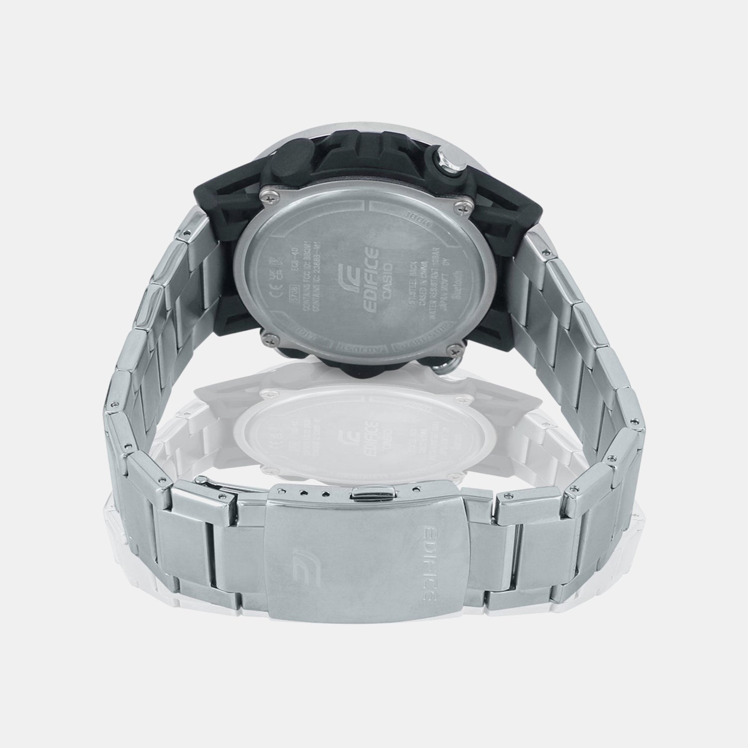 Edifice Men Quartz Black Dial Analog-Digital Stainless Steel Watch ED574