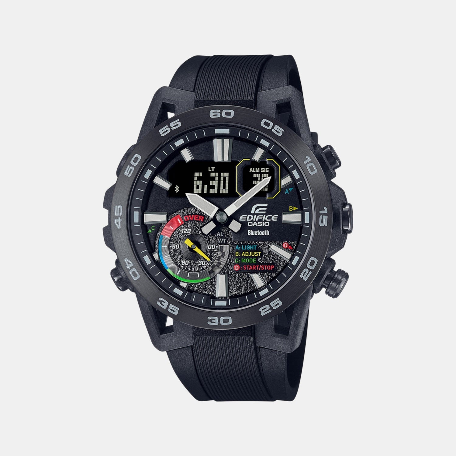 Edifice Men Quartz Black Dial Analog-Digital Resin Watch ED577