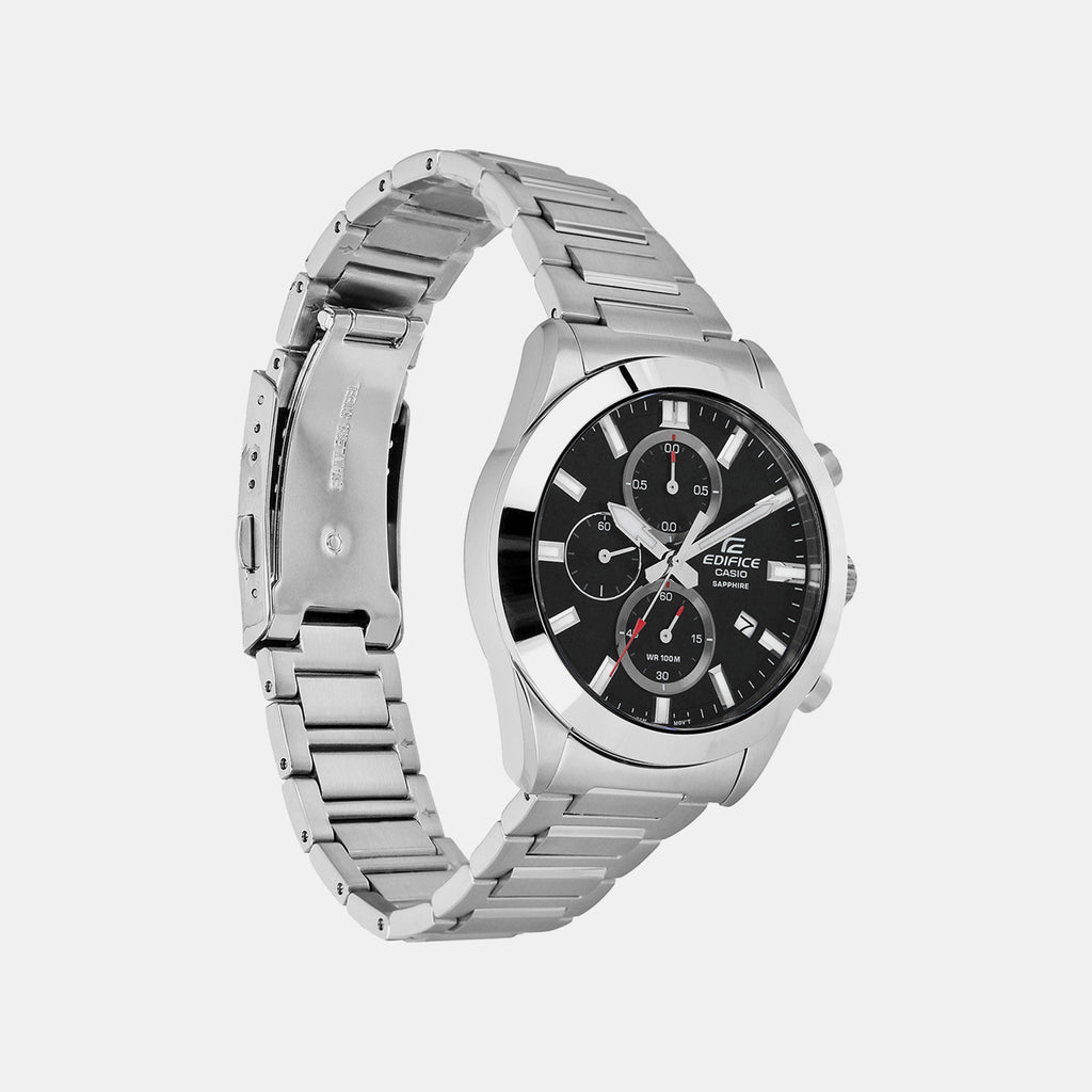 Edifice Men Quartz Black Dial Chronograph Stainless Steel Watch ED580