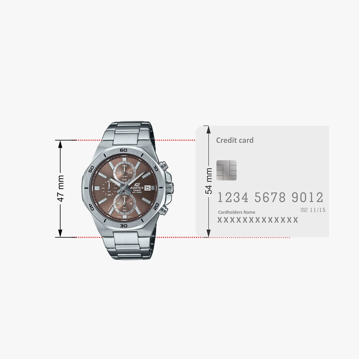 Edifice Men Quartz Brown Dial Chronograph Stainless Steel Watch ED585