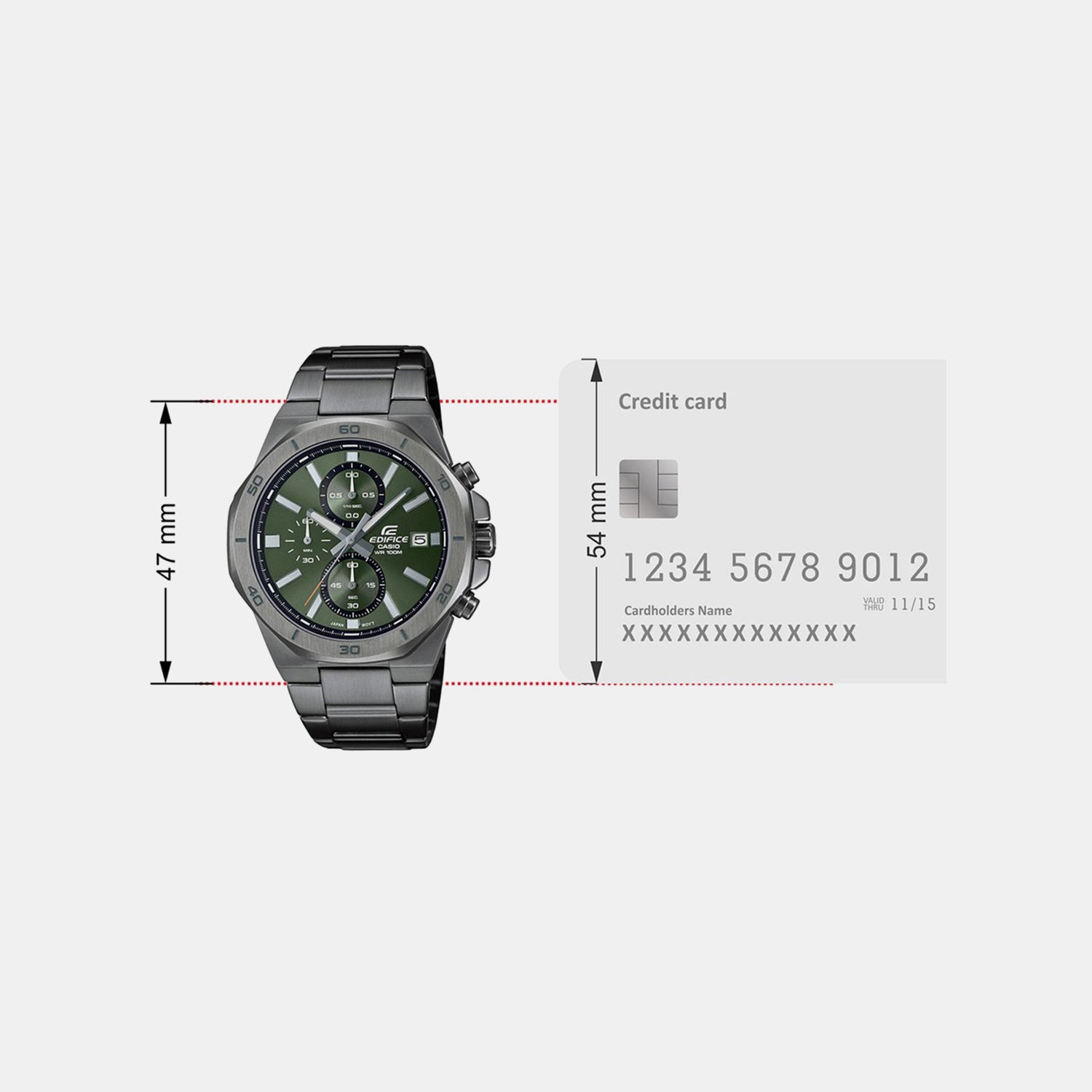Edifice Men Quartz Green Dial Chronograph Stainless Steel Watch ED586